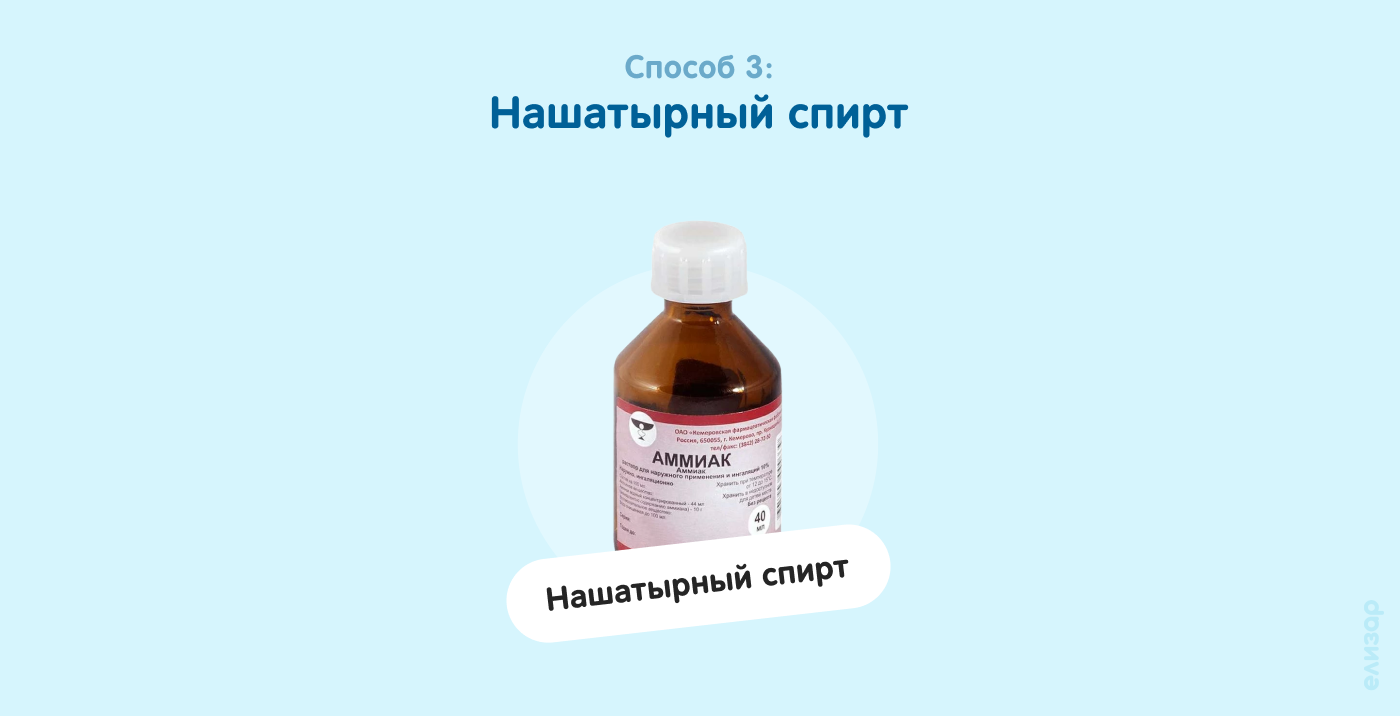 Способ 3. Нашатырный спирт
